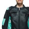 Dainese RACING 4 dámská sportovní kožená bunda černá/aqua vel.46